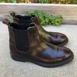 ASOS Chelsea Boots 9 Men's Leather Shoes Ankle Brown Slip On